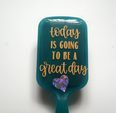 Good Vibes Cushioned Paddle Brush — Spread Positivity with Inspiring Messages